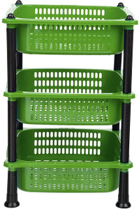 DM PLUS Popular 3 Layer Plastic Portable Modern Plastic Fruit & Vegetable Basket