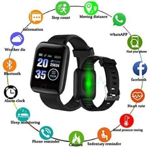 Wrapadore Smart Watch D-20 Touch Men Women Fitness Tracker Heart Rate Monitor Smartwatch