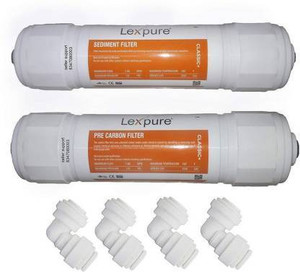 KENT Moonglade RO Lexpure Classic Plus Inline Filter Cartridge Pre Carbon and Sediment Filter and 4 Pieces Connector Solid Filter Cartridge (0.5, Pack of 1) Solid Filter Cartridge