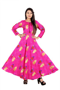 meesorra Women Abstract Anarkali Kurta