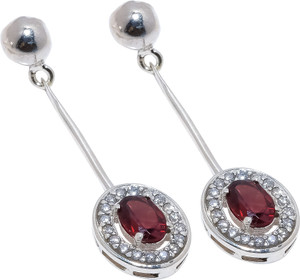 Anika jewellerys Garnet, White Topaz Natural Gemstone 925 Sterling Silver EarringCE-21-2 pack of 40 Amethyst Sterling Silver Tassel Earring