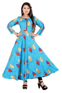 meesorra Women Abstract Anarkali Kurta