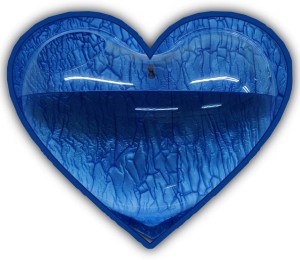 Visata Trenz Wall Mounted Hanging Aquarium Non-Breakable Heart Shape ( Blue Color) Round Ends Aquarium Tank