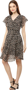 SALONI STYLE Women A-line Brown Above Knee/Mid Thigh Length Dress
