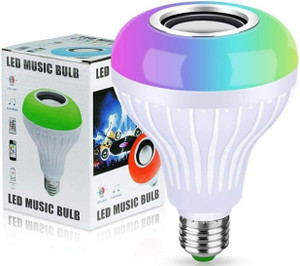 Gadgetspoint 3 in 1 12W Led Bulb with Bluetooth Speaker Music Light Bulb B22 + Rgb Light Ball Bulb Colorful with Remote Control for Home, Bedroom, Living Room, Party Decoration Smart Bulb