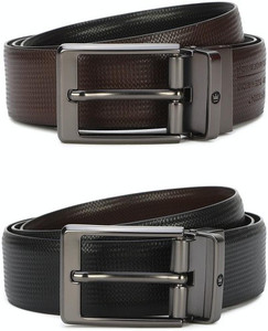 LOUIS PHILIPPE Men Black Genuine Leather Belt