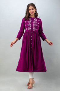 Purvija Kurties Women Embroidered Flared Kurta
