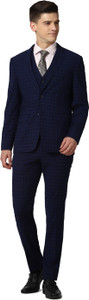 PETER ENGLAND Single Breasted Checkered Men Suit