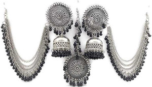 Dzinetrendz Kashmiri earing set with mang tika Alloy Cuff Earring