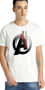 ELEGANT FOX Printed Men Round Neck White T-Shirt