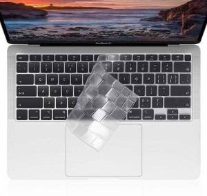 OJOS Ultra Thin Waterproof Dust-Proof Keyboard Protective TPU Keyboard Skin Protector Compatible with MacBook Air 13 inch 2020 Release A2337 M1 A2179 ( Clear ) Laptop Keyboard Skin