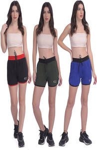 Apraa & Parma Printed Women Green, Blue, Black Sports Shorts