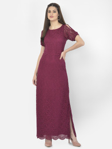 Eavan Women Maxi Maroon Full Length Dress