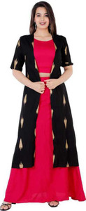Saniya Fashion Women Ethnic Top Skirt Ethnic Jacket Set