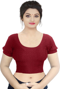 PU Fashion Round Neck Women Blouse