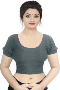 PU Fashion Round Neck Women Blouse