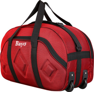Bayo Luggage Red 20×14 Inch Water Resistance Heavy Quality For Long Travel Luggage Duffel Bag Duffel With Wheels (Strolley)