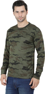 AXOLOTL Military Camouflage Men Round Neck Multicolor T-Shirt