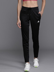 ADIDAS Striped Women Black Track Pants