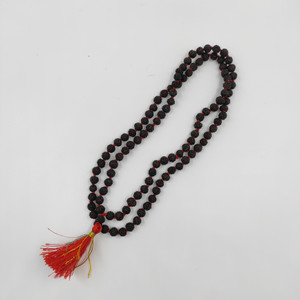 Laxmi Divine Rudraksha Mala 5 Face|Paanch Mukh|Wear|Jaap|Rudraksha 108+1 Wood Chain
