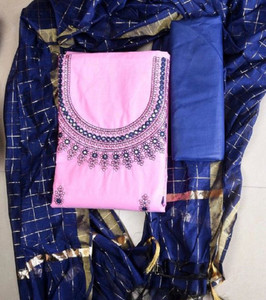 Kiana Cotton Blend Embroidered Salwar Suit Material
