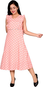 LIME N LEMON Girls Calf Length Casual Dress