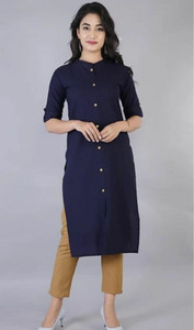 Krishna Creations Women Solid Straight Kurta