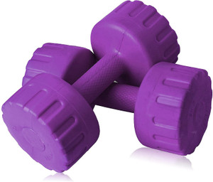 Adrenex Set of 2 PVC Dumbbells Weights Fitness Home Gym Exercise Barbell 5 KG X 2 Fixed Weight Dumbbell