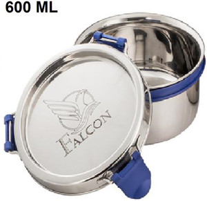 FALCON Stainless Steel Mini Container - 600 ml, 1 Pieces, Silver 1 Containers Lunch Box