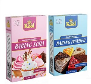 Mr.Kool Premium Double Action Cake Baking powder (100 g) and Premium Quality Baking Soda Powder (100 g) COMBO (200g) Baking Powder