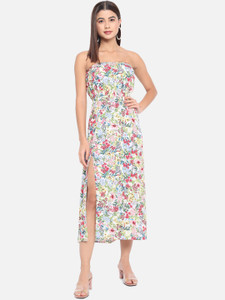 ALL WAYS YOU Women Tube Multicolor Midi/Calf Length Dress