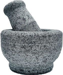 subaa Subaa Stone Mortar and Pestle Set |Stoneware Masher |Khalbatta okhli Masher | Kharal | Imam Dasta | | Idi Kallu | Khal/Ohkli Musal | okhli Masher (Circle) Stoneware Masher