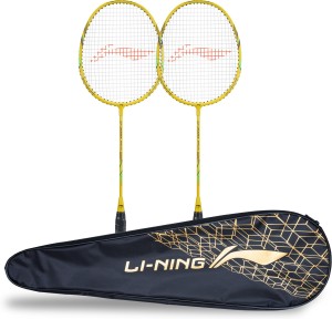 LI-NING XP 2020 Badminton Racket Pack of 2 + 1 Full Cover (Yellow) Yellow Strung Badminton Racquet