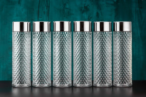 Sloppy Round Diamond 6PCS Premium Water Fridge Bottles (Set Of 6) 1000ml Bottle 1000 ml