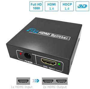 microware HDMI splitter 1 x 2 ports HDMI amplifier 1 In 2 Out Box Hub Support ultra 1080p for Xbox / HDTV / projector Media Streaming Device