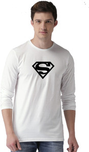 Aman Textile Printed Men Round Neck White T-Shirt