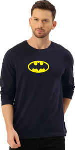 Aman Textile Printed Men Round Neck Navy Blue T-Shirt