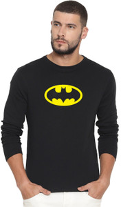 Aman Textile Printed Men Round Neck Black T-Shirt