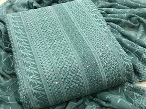 मैराडिज़ाइनर जॉर्जेट एम्बेलिश्ड सलवार सूट मटेरियल