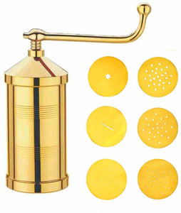 Puno Premium Quality Brass Sev Sancha Machine/Muruku Maker With 6 Jali, Grater