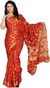 Stylish Sarees Self Design, Printed, Woven Bandhani Jacquard, Art Silk Saree