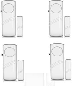 Cezo Wireless Door Window Open Alert Home Security System Siren/Alarm, Standard Size, White- Set Of 4 Door & Window Door Window Alarm