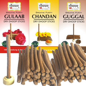 Gaumayam Herbal Dhoop Bati Gulab, Chandan, Guggal