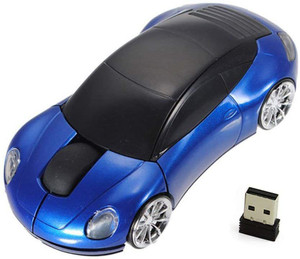 microware Wireless Mouse Cool 3D Sport Car Shape 2.4GHz Ergonomic Optical Mice with USB Receiver for PC Laptop Computer Kids Girls Small Hands Wireless Optical  Gaming Mouse  with Bluetooth
