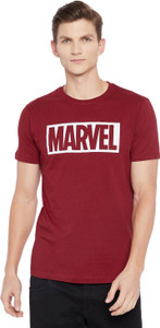 sms creation Typography Men Round Neck Maroon T-Shirt