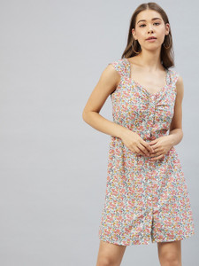 RARE Women A-line Multicolor Above Knee/Mid Thigh Length Dress