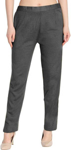 TNQ Regular Fit Women Grey Trousers