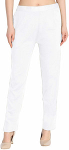 TNQ Regular Fit Women White Trousers