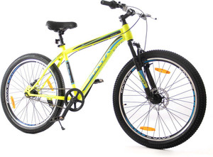 CAYA Fueled 26" Matte Floro Green Dual Disc, Double Wall Alloy Rims, Front Shocker 26 T (inch) BMX Cycle