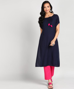 Anmi Solid Women Straight Kurta